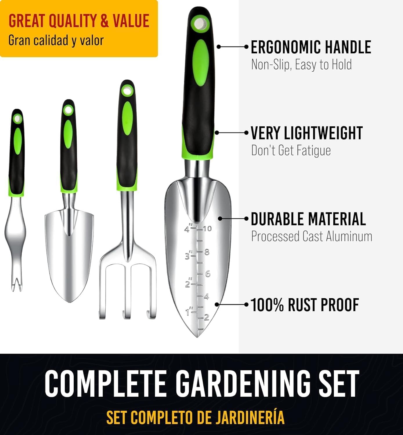 Deluxe Garden Hand Tool Kit with Organizer Bag