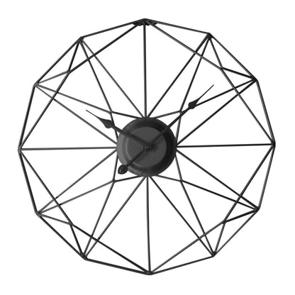 Modern Geometric Wireframe Wall Clock - Gold Finish