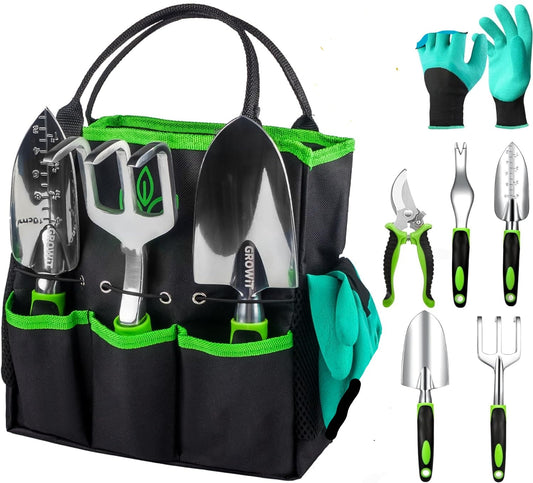 Deluxe Garden Hand Tool Kit with Organizer Bag